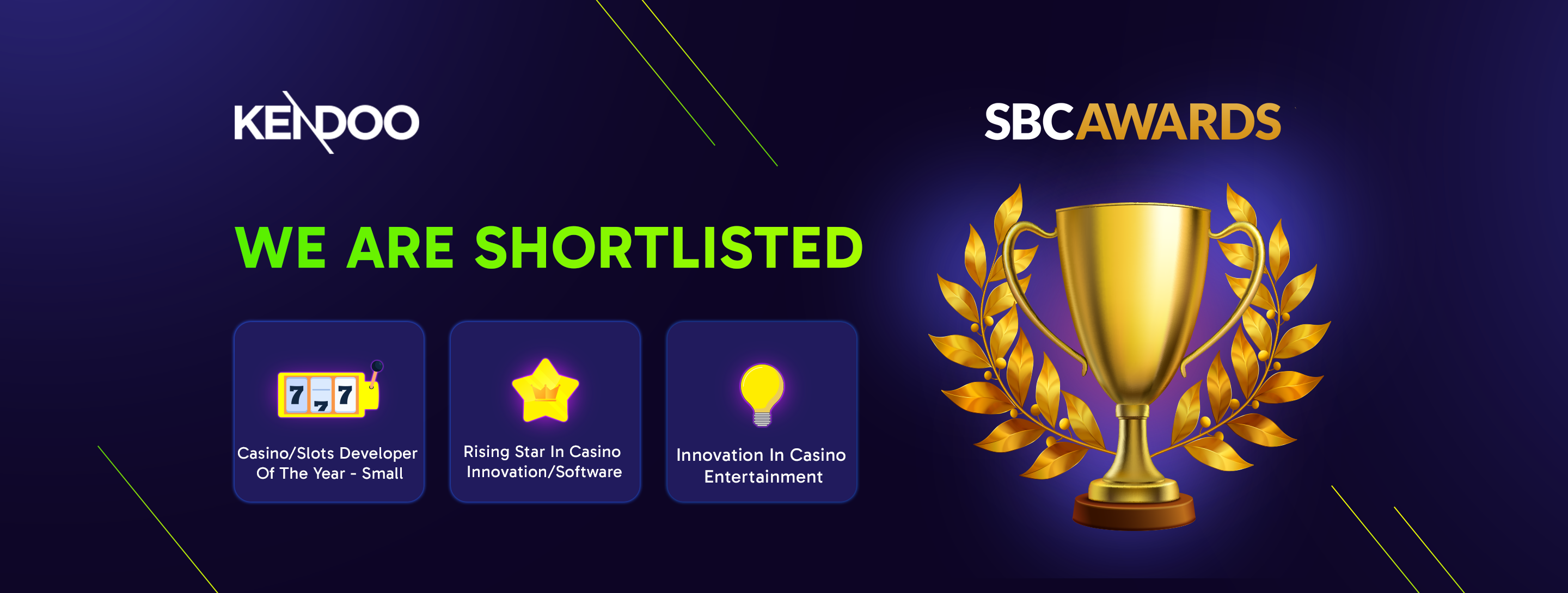 Kendoo Shortlisted for Three SBC Awards 2025