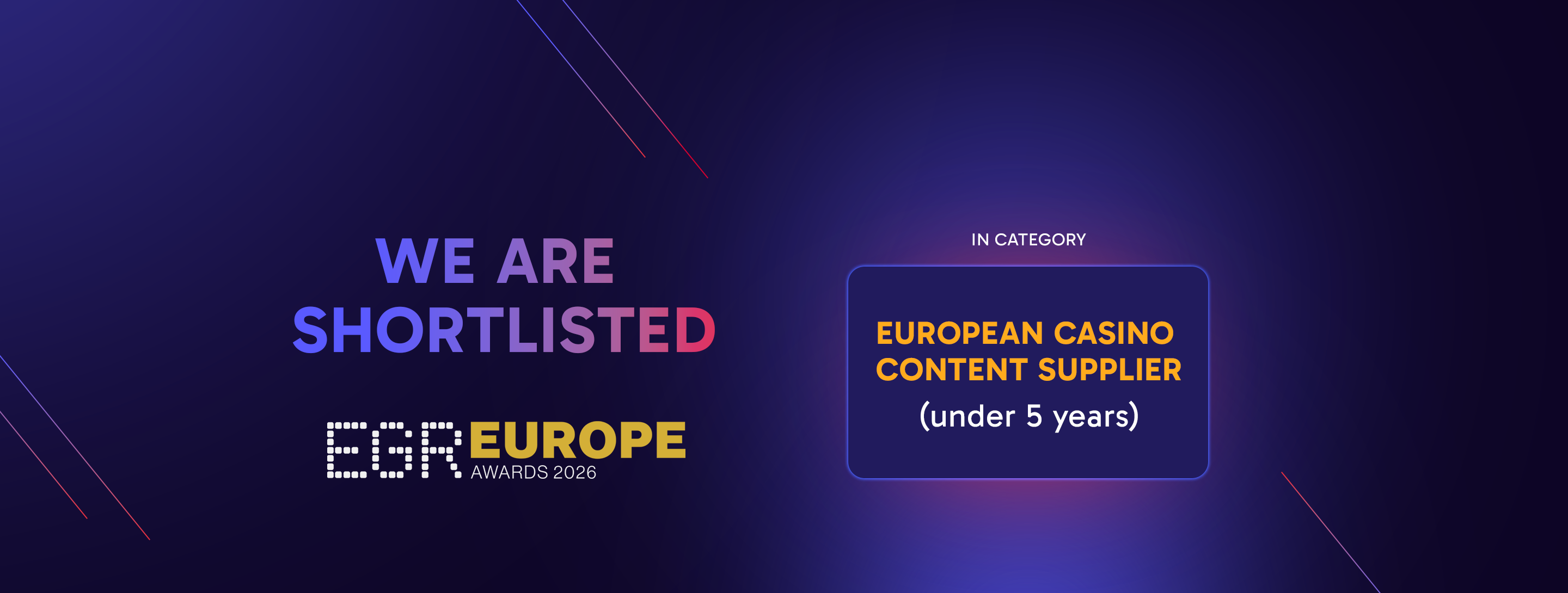 Kendoo Shortlisted for EGR Europe Awards 2026